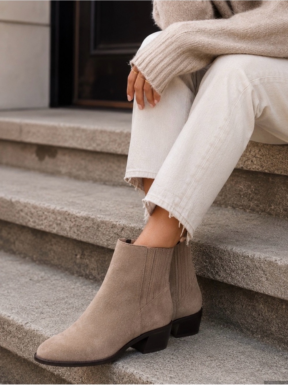 Dolce Vida Taupe Suede Ankle Boots - Women